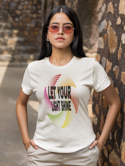 let your light shine graphic cotton t-shirt
