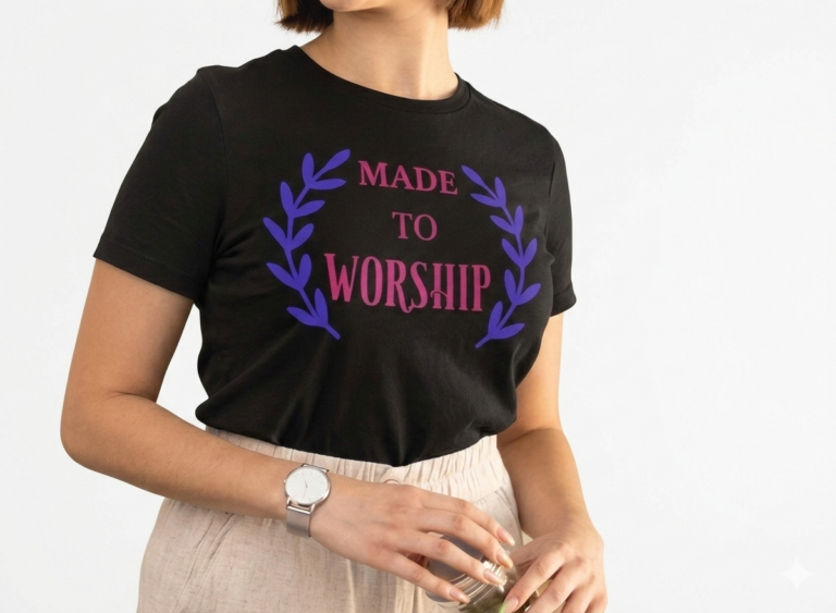 Made to worship black t-shirt
