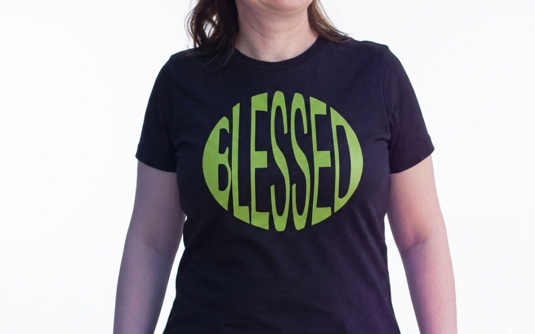 Blessed-black-tshirt-green-text