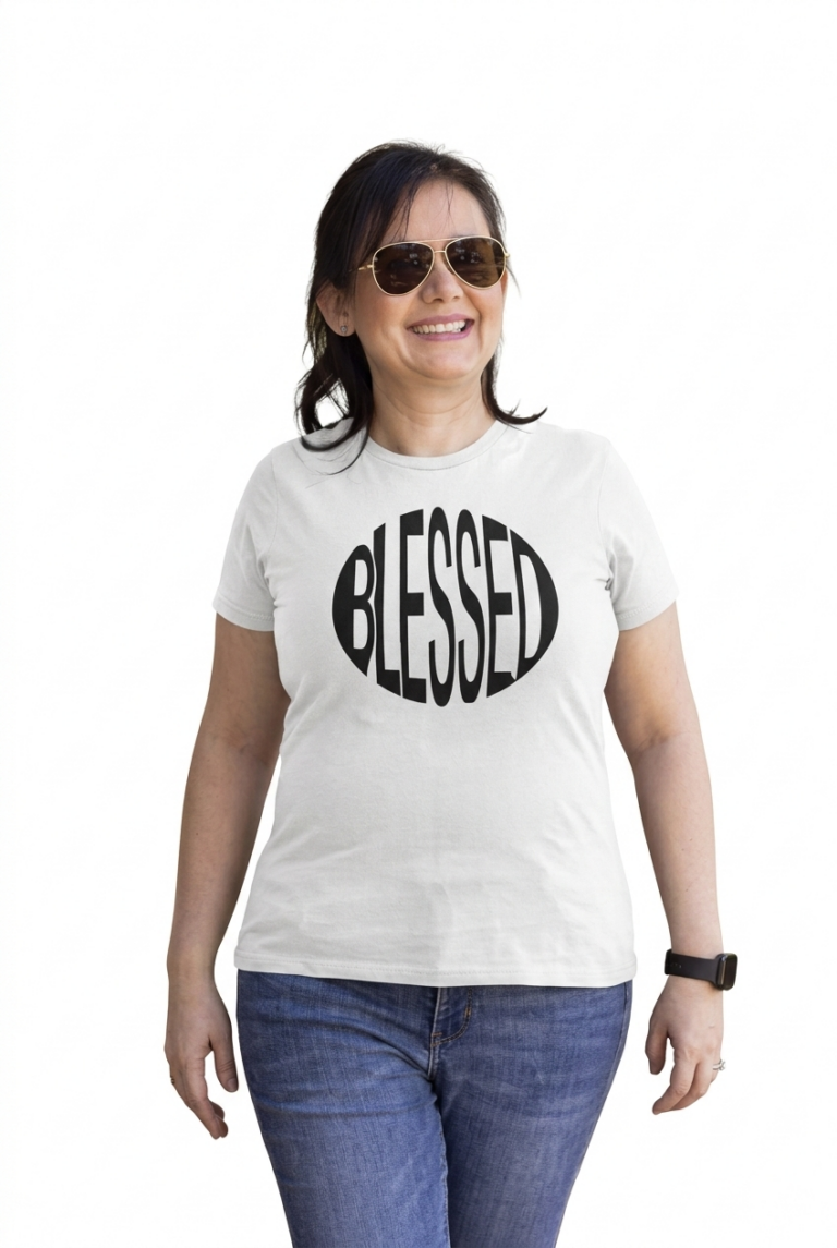 Blessed-white-t-shirt-black-text