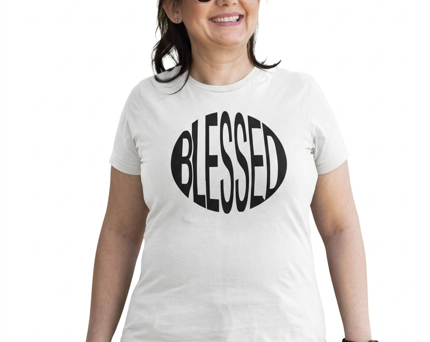 Blessed-white-t-shirt-black-text