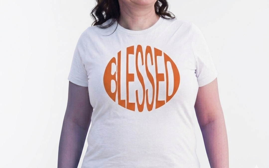Blessed-white-tshirt-orange-text