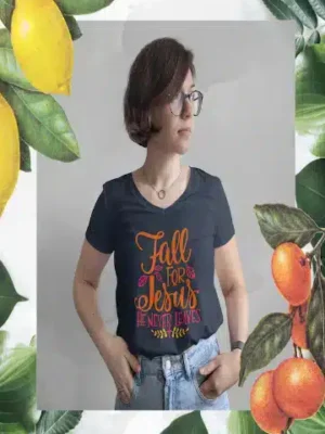 Fall For Jesus Printed T-Shirt