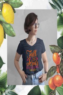 Fall For Jesus Printed T-Shirt