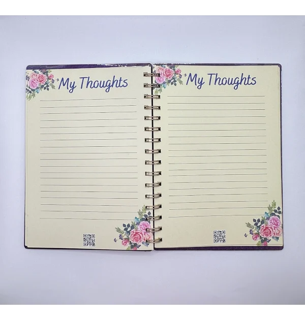 a notebook page with flowers on it