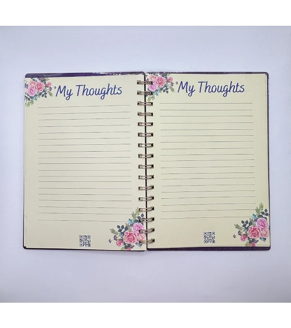 a notebook page with flowers on it