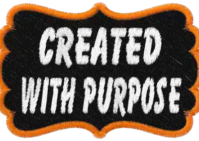 Created with purpose embroidered patch