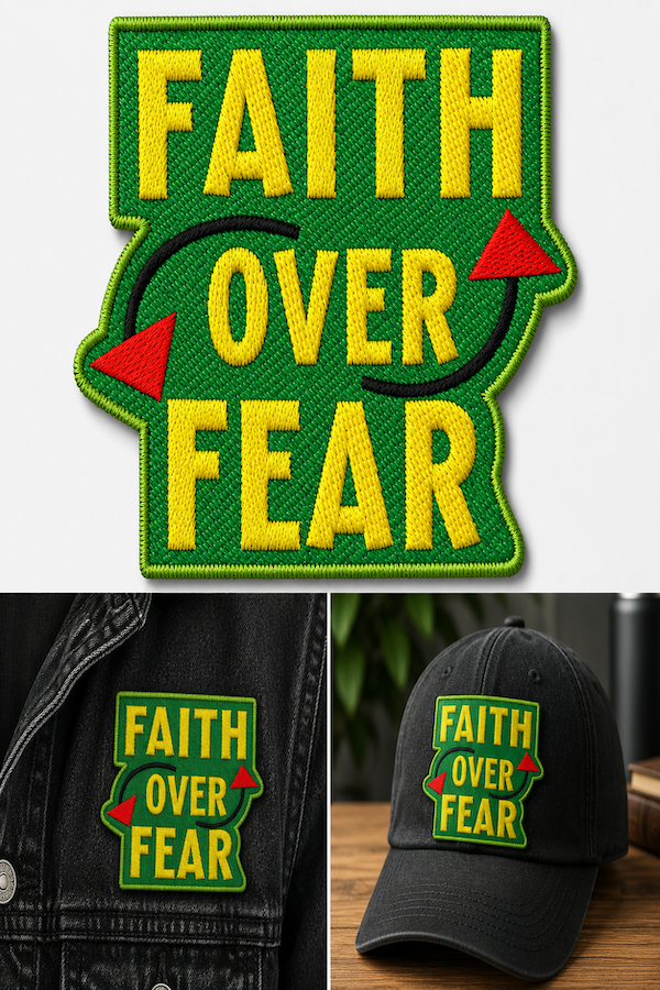 Faith over fear embroidered patch