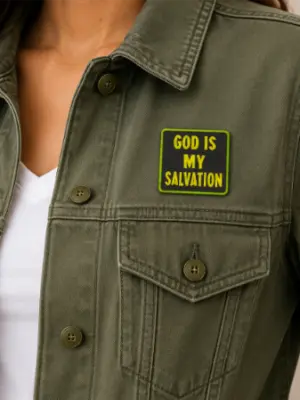 God is my salvation embroidered patch