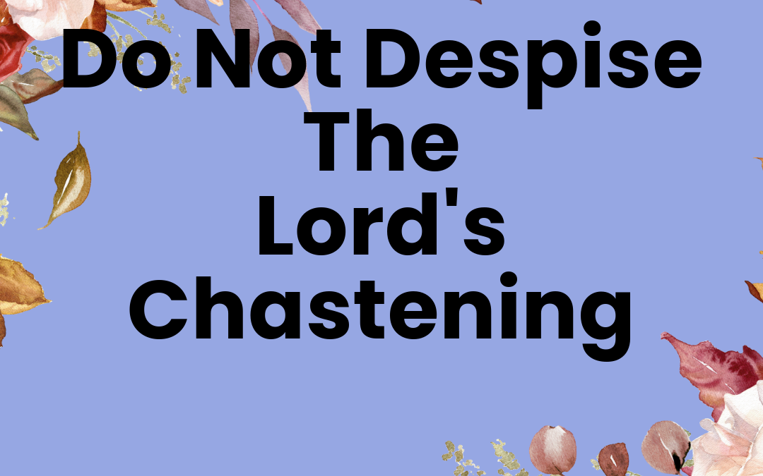 Do Not Despise The Lord’s Chastening