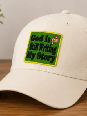 God is still writing my story embroidered patch