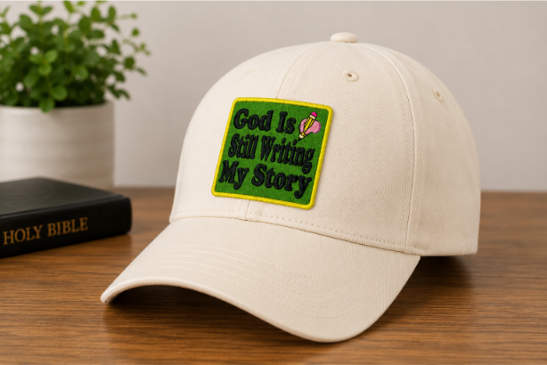 God is still writing my story embroidered patch