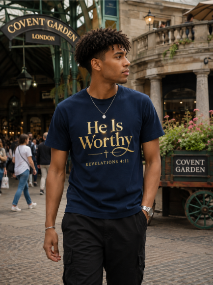He Is Worthy Navy Blue (Male)
