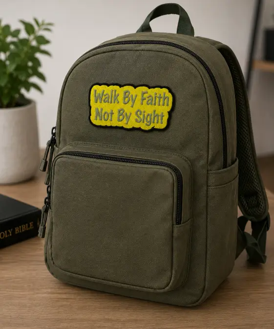 Walk by faith embroidered patch