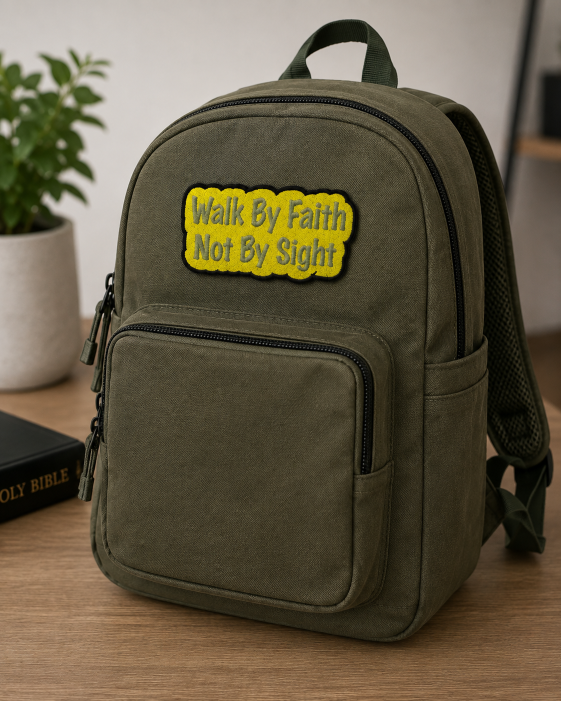 Walk by faith embroidered patch