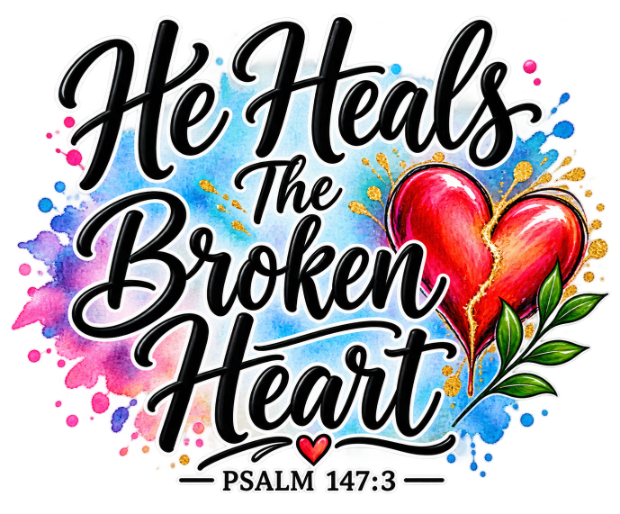 He Heals The Broken Heart Sticker