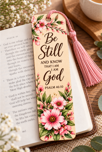 Be Still Floral Psalm Bookmark