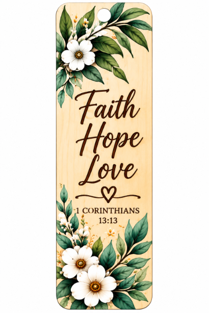Floral Faith Hope Love Bookmark