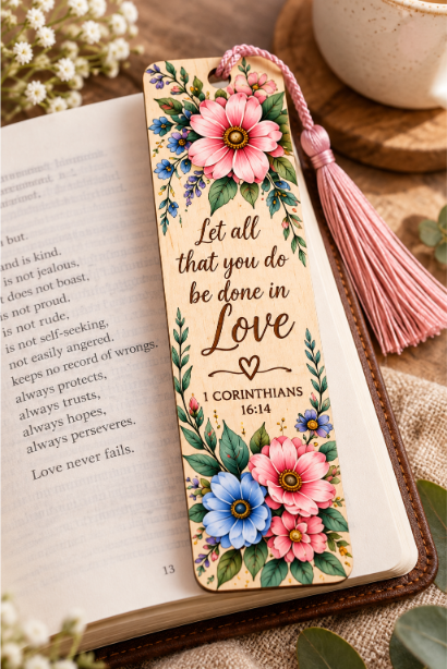 Floral Love Scripture Bookmark
