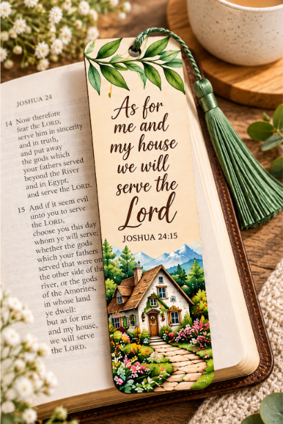 Joshua 24_15 Cottage Garden Bookmark