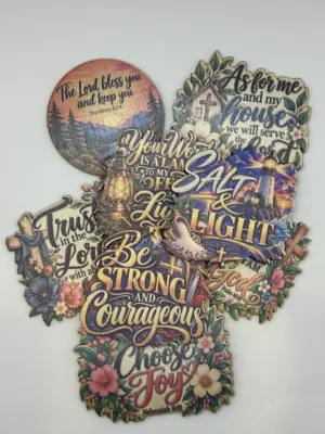 Christian wooden fridge magnets